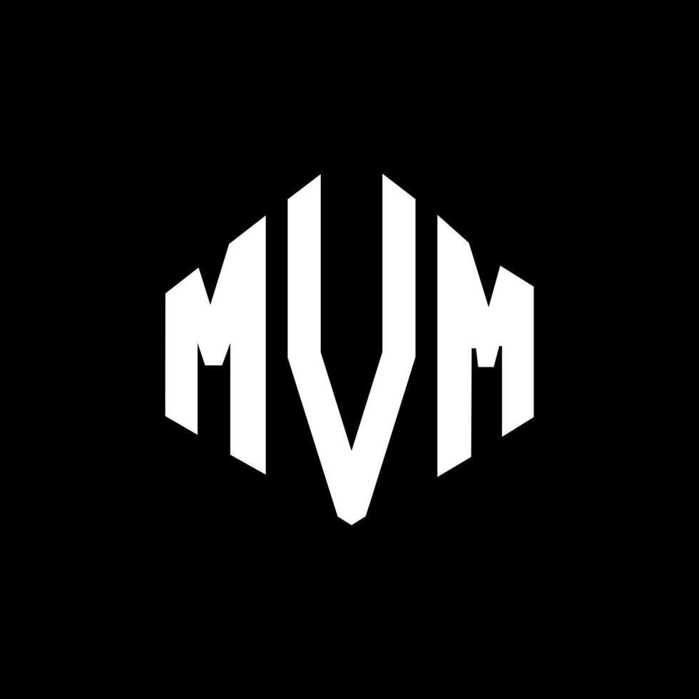 design del logo della lettera mvm con forma poligonale. mvm poligono e design del logo a forma di cubo. mvm esagono logo modello vettoriale colori bianco e nero. monogramma mvm, logo aziendale e immobiliare.