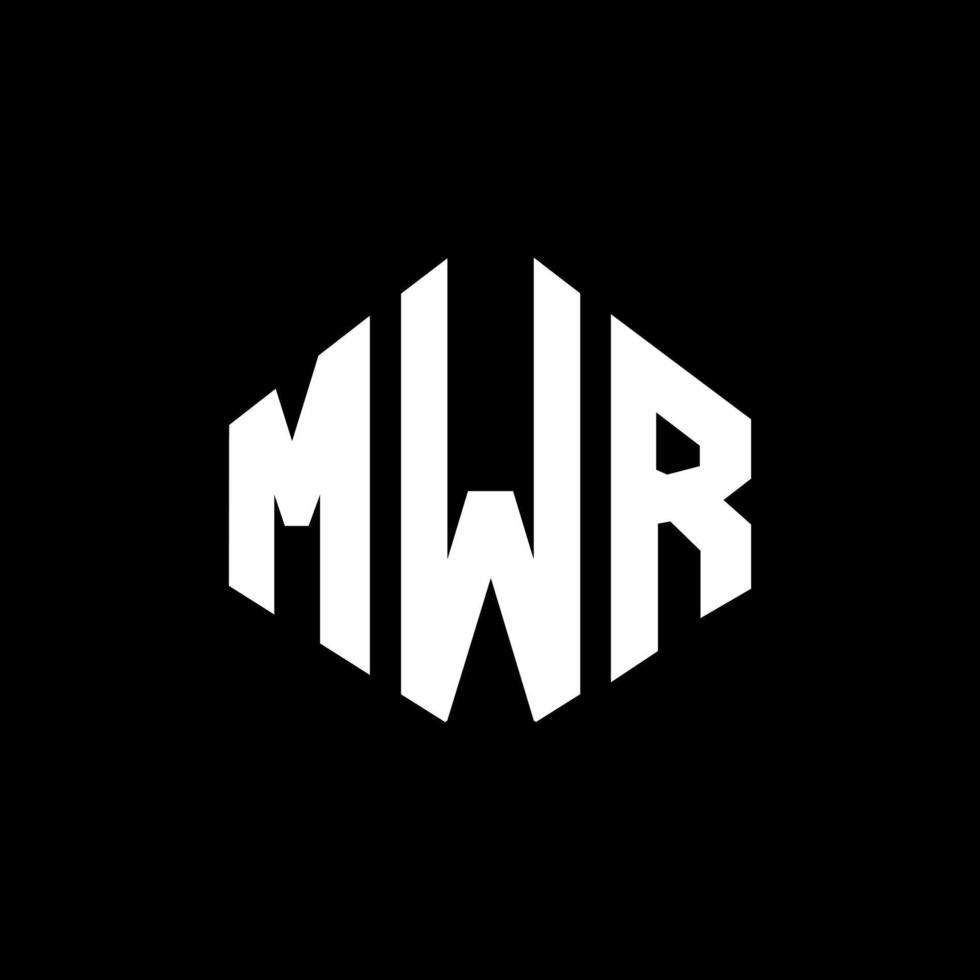 design del logo della lettera mwr con forma poligonale. mwr poligono e design del logo a forma di cubo. mwr modello di logo vettoriale esagonale colori bianco e nero. monogramma mwr, logo aziendale e immobiliare.