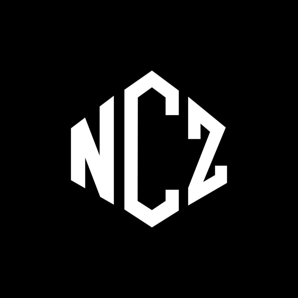 design del logo della lettera ncz con forma poligonale. design del logo a forma di poligono e cubo ncz. modello di logo vettoriale esagonale ncz colori bianco e nero. monogramma ncz, logo aziendale e immobiliare.