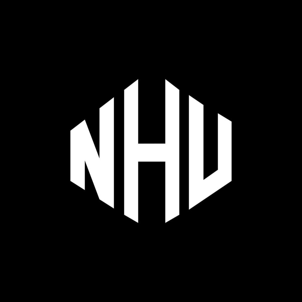 design del logo della lettera nhu con forma poligonale. nhu poligono e design del logo a forma di cubo. nhu esagonale modello logo vettoriale colori bianco e nero. monogramma nhu, logo aziendale e immobiliare.