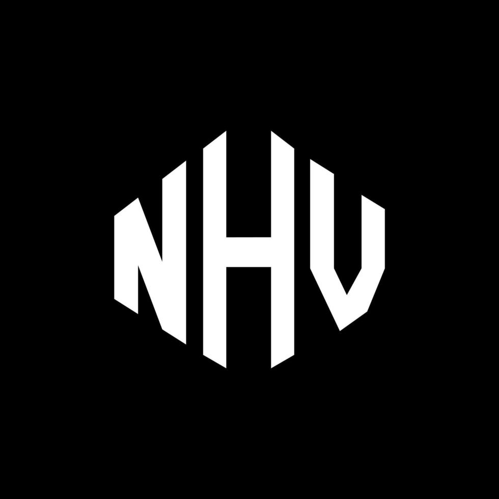 design del logo della lettera nhv con forma poligonale. design del logo a forma di poligono e cubo nhv. modello di logo vettoriale esagonale nhv colori bianco e nero. monogramma nhv, logo aziendale e immobiliare.