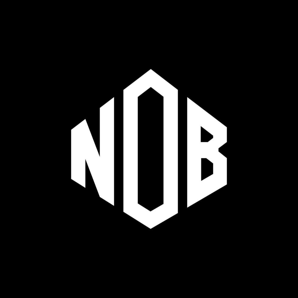 design del logo della lettera nob con forma poligonale. nob poligono e design del logo a forma di cubo. modello di logo vettoriale esagonale nob colori bianco e nero. monogramma nob, logo aziendale e immobiliare.