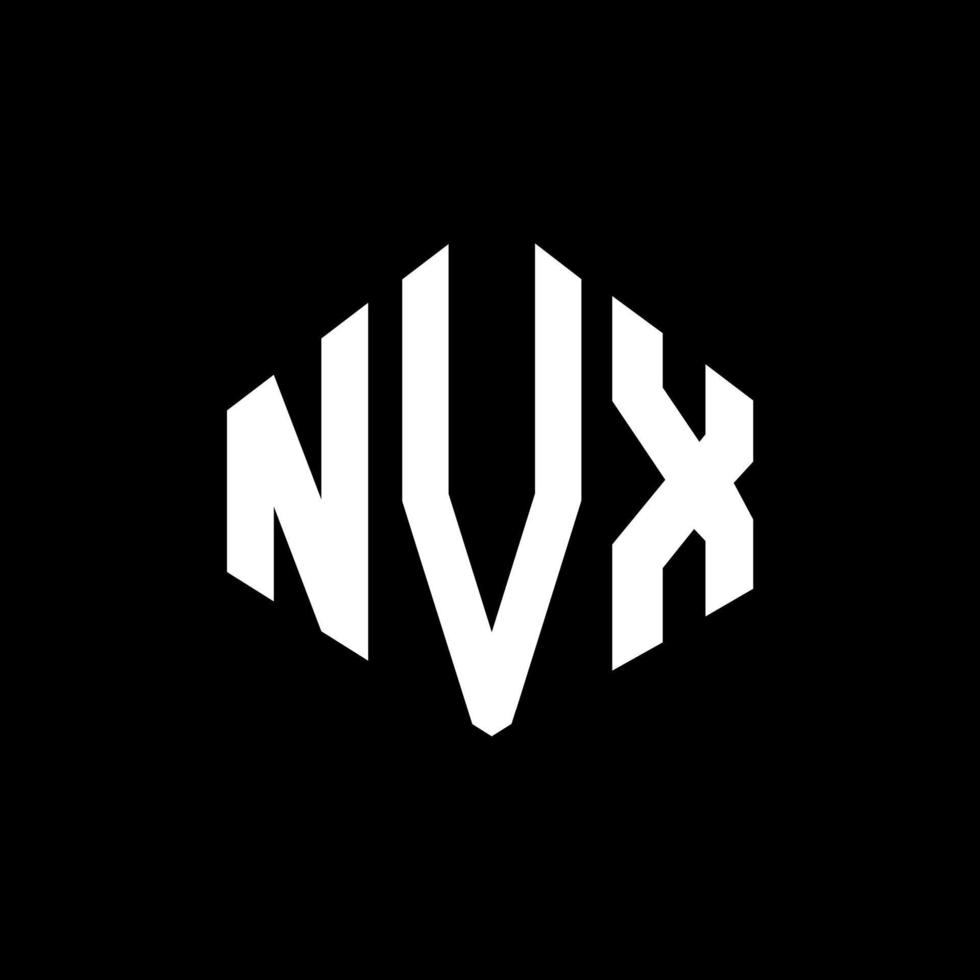 design del logo della lettera nvx con forma poligonale. nvx poligono e design del logo a forma di cubo. modello di logo vettoriale esagonale nvx colori bianco e nero. monogramma nvx, logo aziendale e immobiliare.