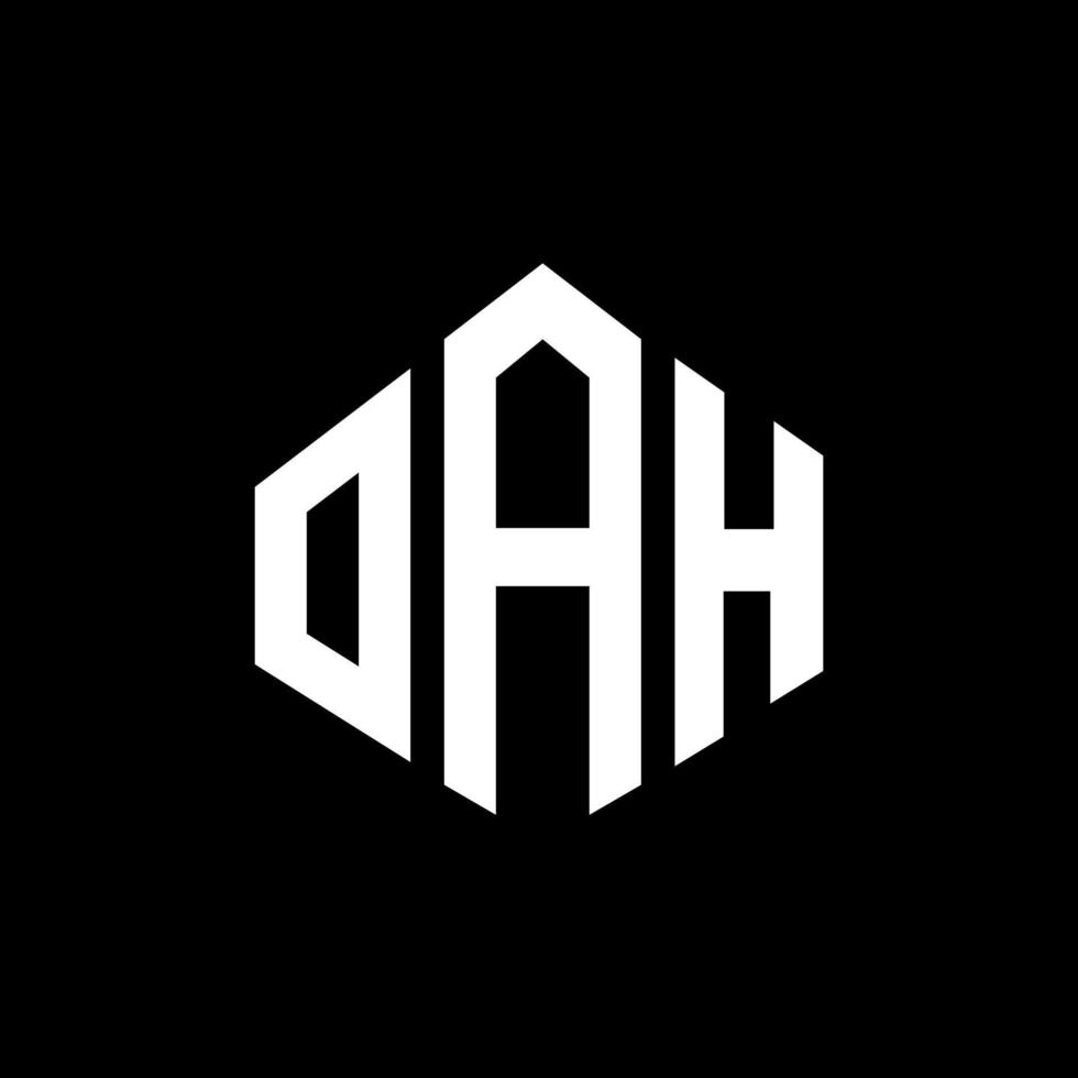 oah lettera logo design con forma poligonale. oah poligono e design del logo a forma di cubo. oah esagono logo vettoriale modello colori bianco e nero. oah monogramma, logo aziendale e immobiliare.