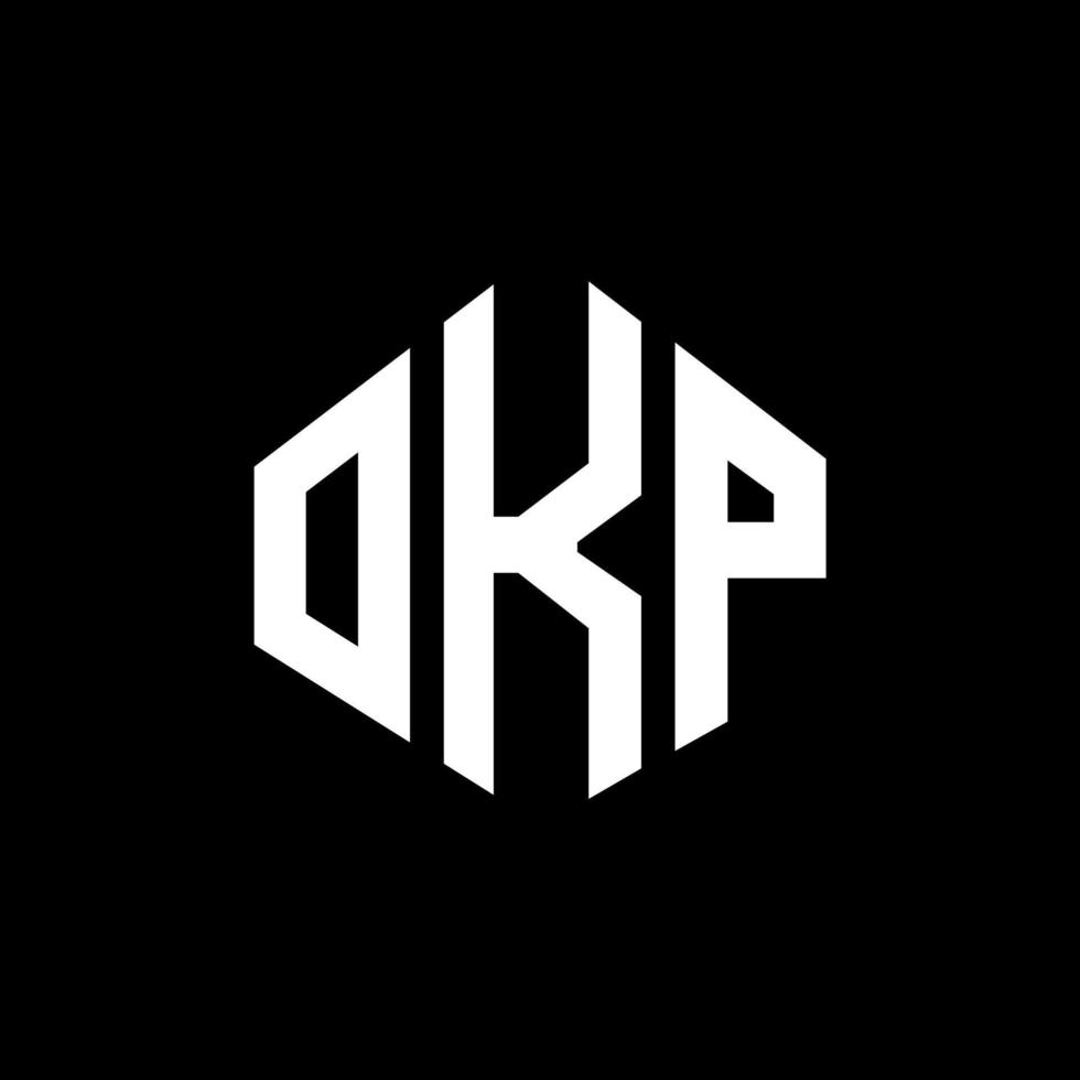 design del logo della lettera okp con forma poligonale. okp poligono e design del logo a forma di cubo. modello di logo vettoriale esagonale okp colori bianco e nero. monogramma okp, logo aziendale e immobiliare.
