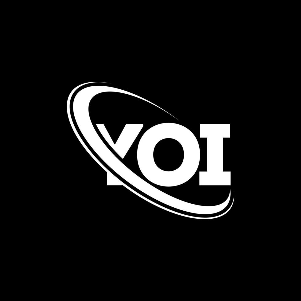 yoi logo. yoi lettera. design del logo della lettera yoi. iniziali logo yoi legate a cerchio e logo monogramma maiuscolo. tipografia yoi per il marchio tecnologico, commerciale e immobiliare. vettore