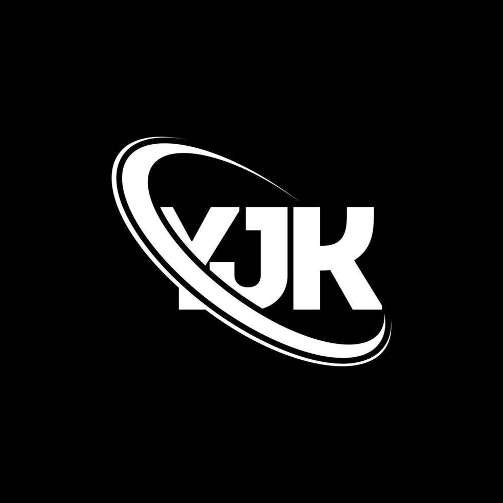 logo yjk. lettera yjk. design del logo della lettera yjk. iniziali logo yjk collegate con cerchio e logo monogramma maiuscolo. tipografia yjk per il marchio tecnologico, commerciale e immobiliare. vettore