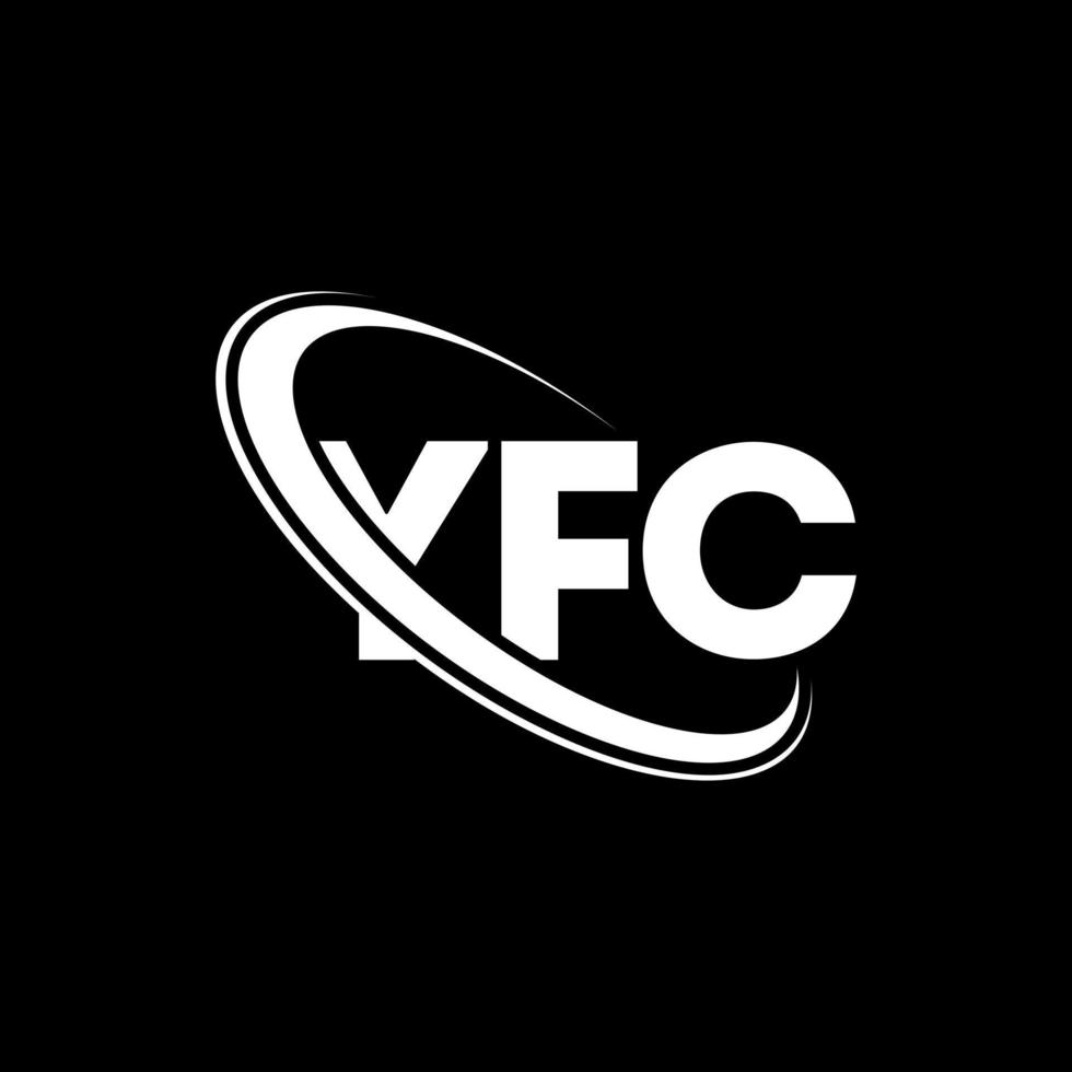 logo yfc. lettera yfc. design del logo della lettera yfc. iniziali logo yfc legate a cerchio e logo monogramma maiuscolo. tipografia yfc per il marchio tecnologico, commerciale e immobiliare. vettore