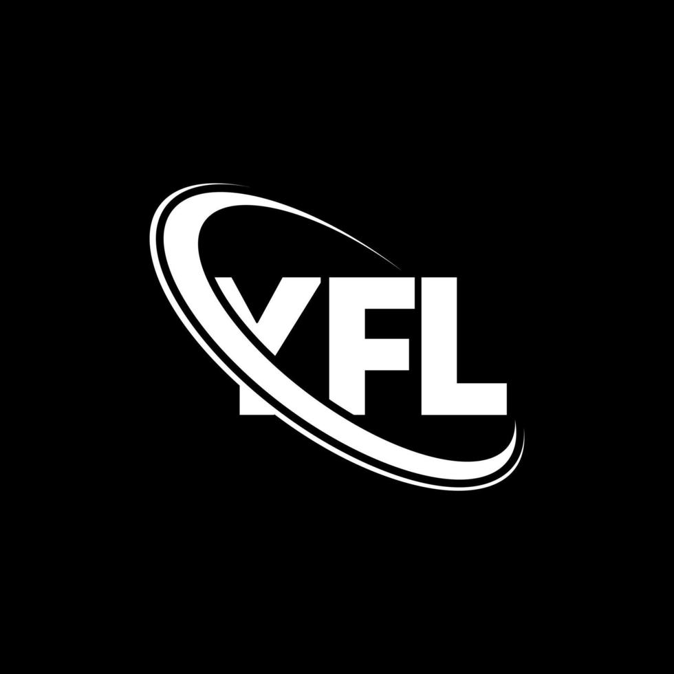 logo yfl. lettera yfl. design del logo della lettera yfl. iniziali logo yfl legate da cerchio e logo monogramma maiuscolo. tipografia yfl per il marchio tecnologico, commerciale e immobiliare. vettore