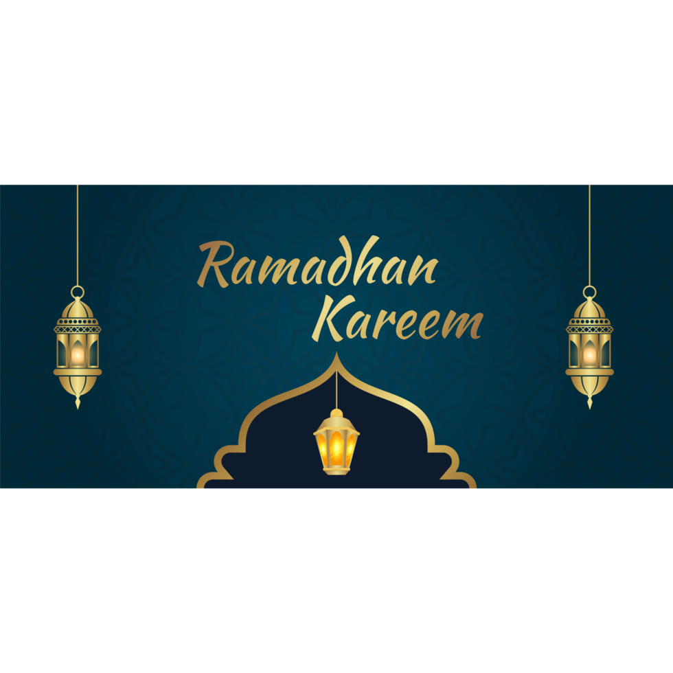 biglietti di auguri della lanterna dorata per il Ramadan vettore