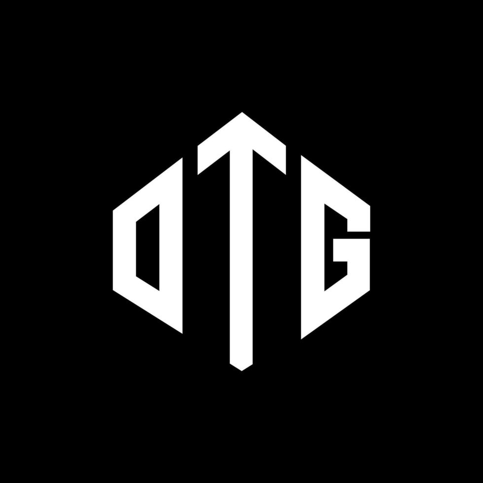 design del logo della lettera otg con forma poligonale. otg poligono e design del logo a forma di cubo. otg modello di logo vettoriale esagonale colori bianco e nero. monogramma otg, logo aziendale e immobiliare.