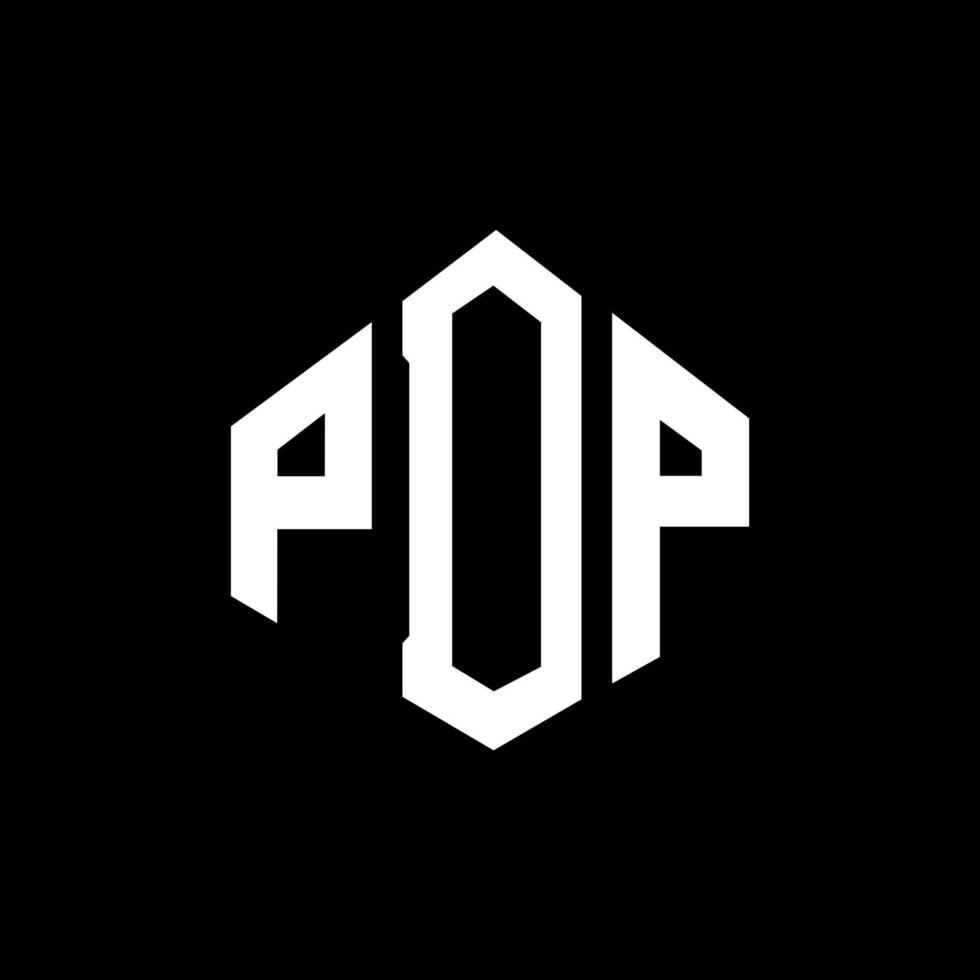 design del logo della lettera pdp con forma poligonale. design del logo a forma di poligono e cubo pdp. modello di logo vettoriale esagonale pdp colori bianco e nero. monogramma pdp, logo aziendale e immobiliare.