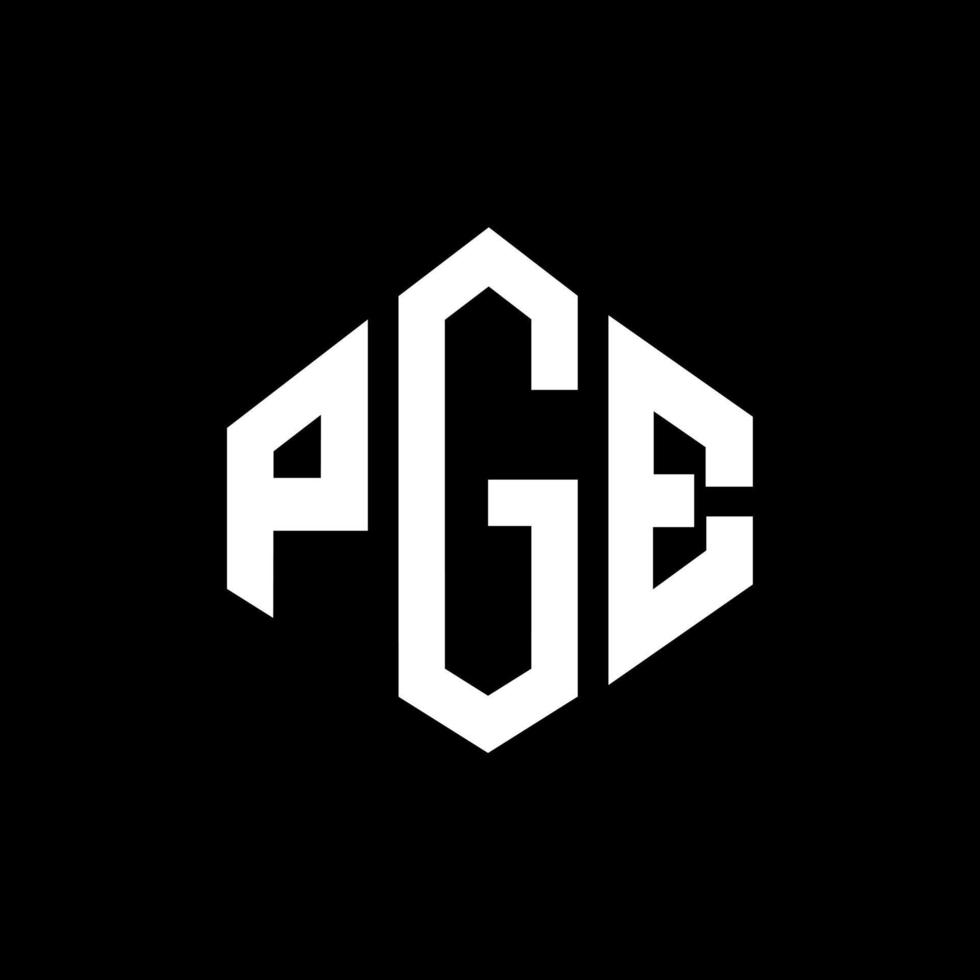 design del logo della lettera pge con forma poligonale. pge poligono e design del logo a forma di cubo. pge modello di logo vettoriale esagonale colori bianco e nero. monogramma pge, logo aziendale e immobiliare.