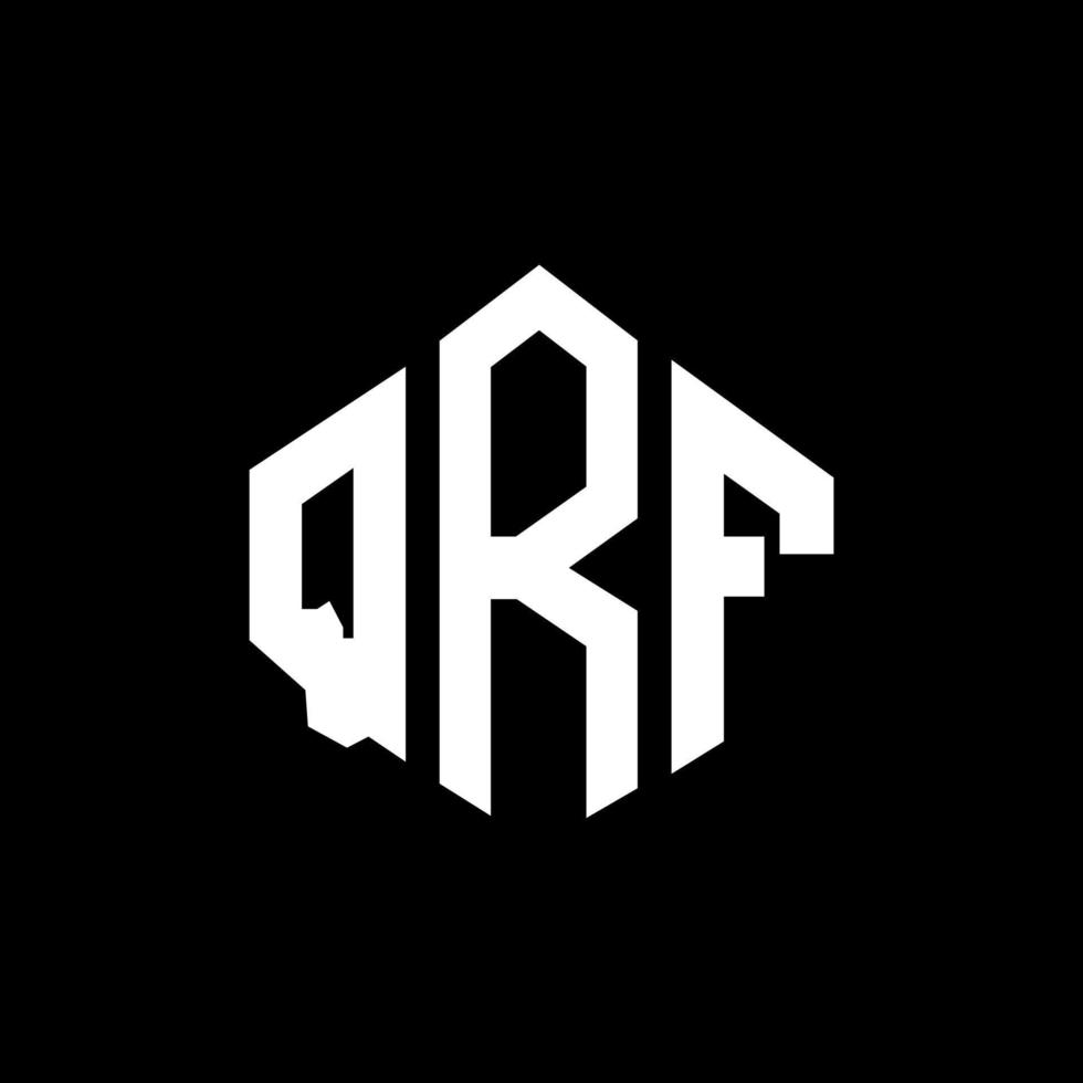 design del logo della lettera qrf con forma poligonale. qrf poligono e design del logo a forma di cubo. qrf modello di logo vettoriale esagonale colori bianco e nero. monogramma qrf, logo aziendale e immobiliare.