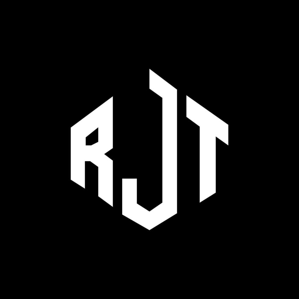 design del logo della lettera rjt con forma poligonale. design del logo a forma di poligono e cubo rjt. rjt modello di logo vettoriale esagonale colori bianco e nero. monogramma rjt, logo aziendale e immobiliare.