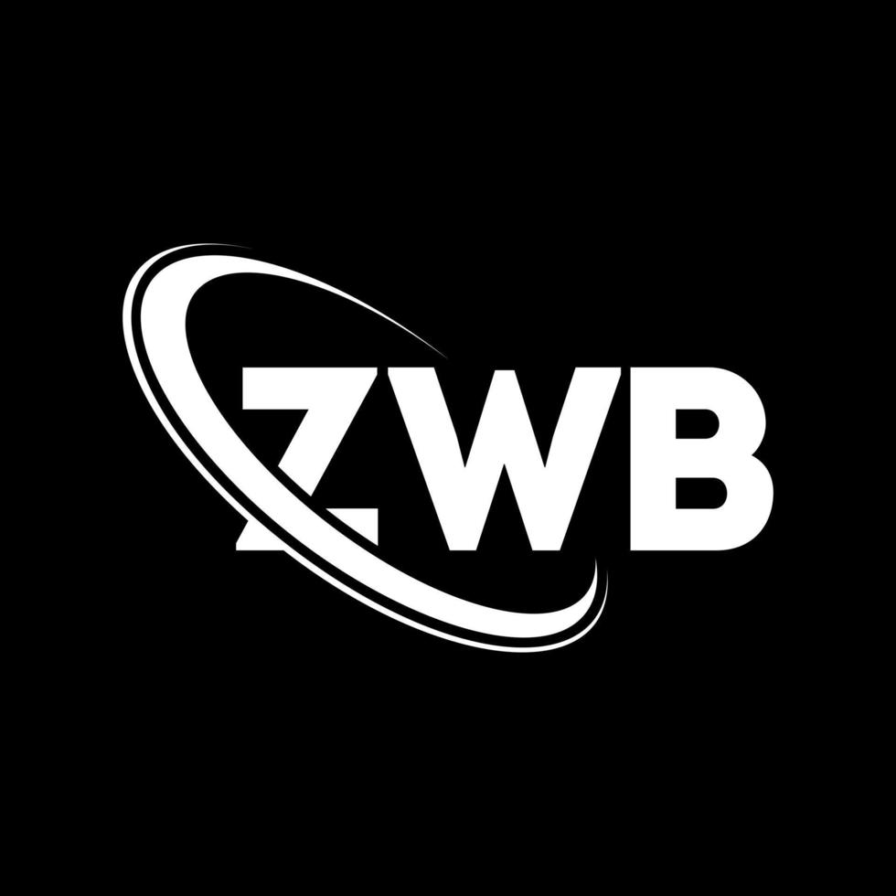 logo zwb. lettera zwb. design del logo della lettera zwb. iniziali logo zwb legate a cerchio e logo monogramma maiuscolo. tipografia zwb per il marchio tecnologico, commerciale e immobiliare. vettore