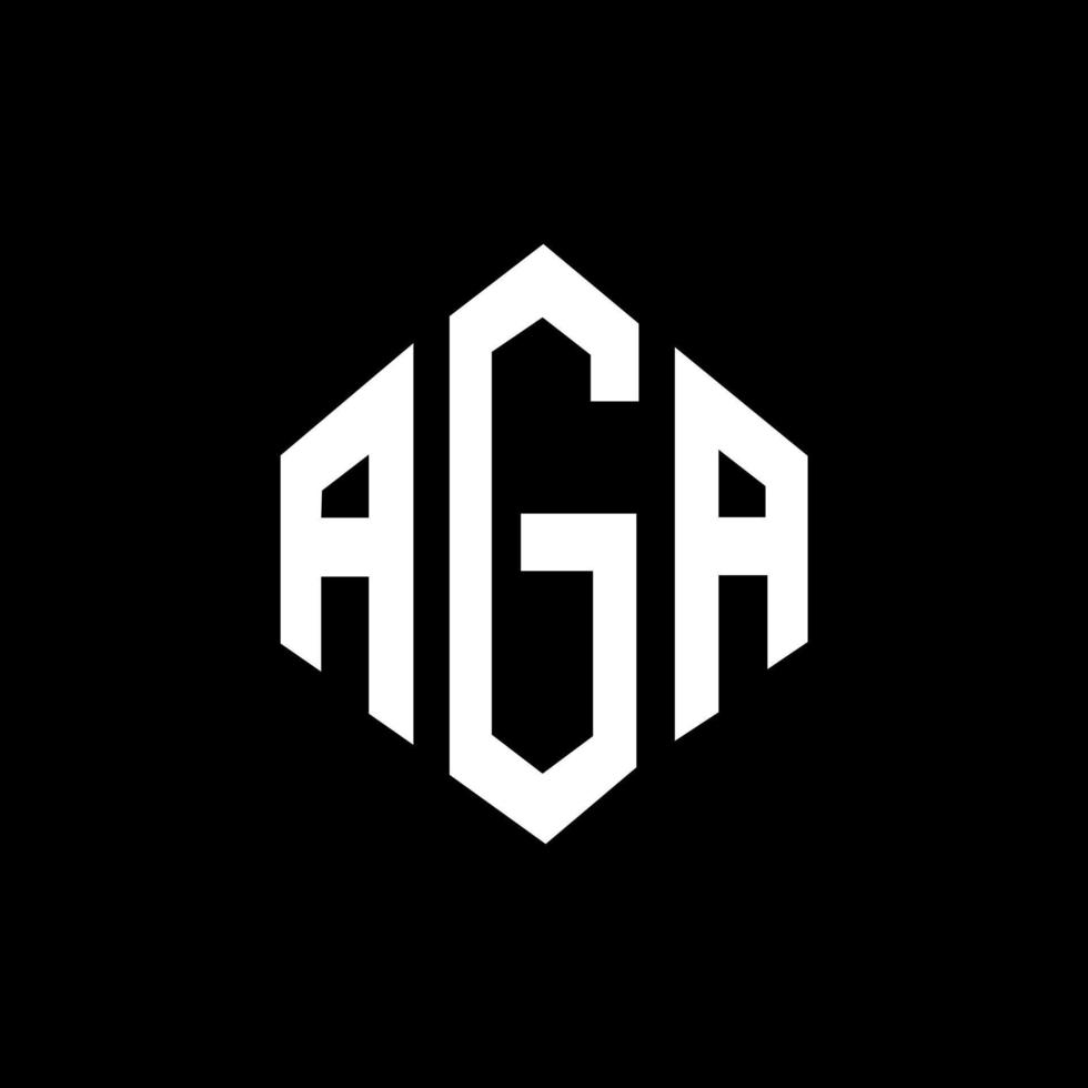 design del logo della lettera aga con forma poligonale. aga poligono e design del logo a forma di cubo. aga esagono logo modello vettoriale colori bianco e nero. monogramma aga, logo aziendale e immobiliare.