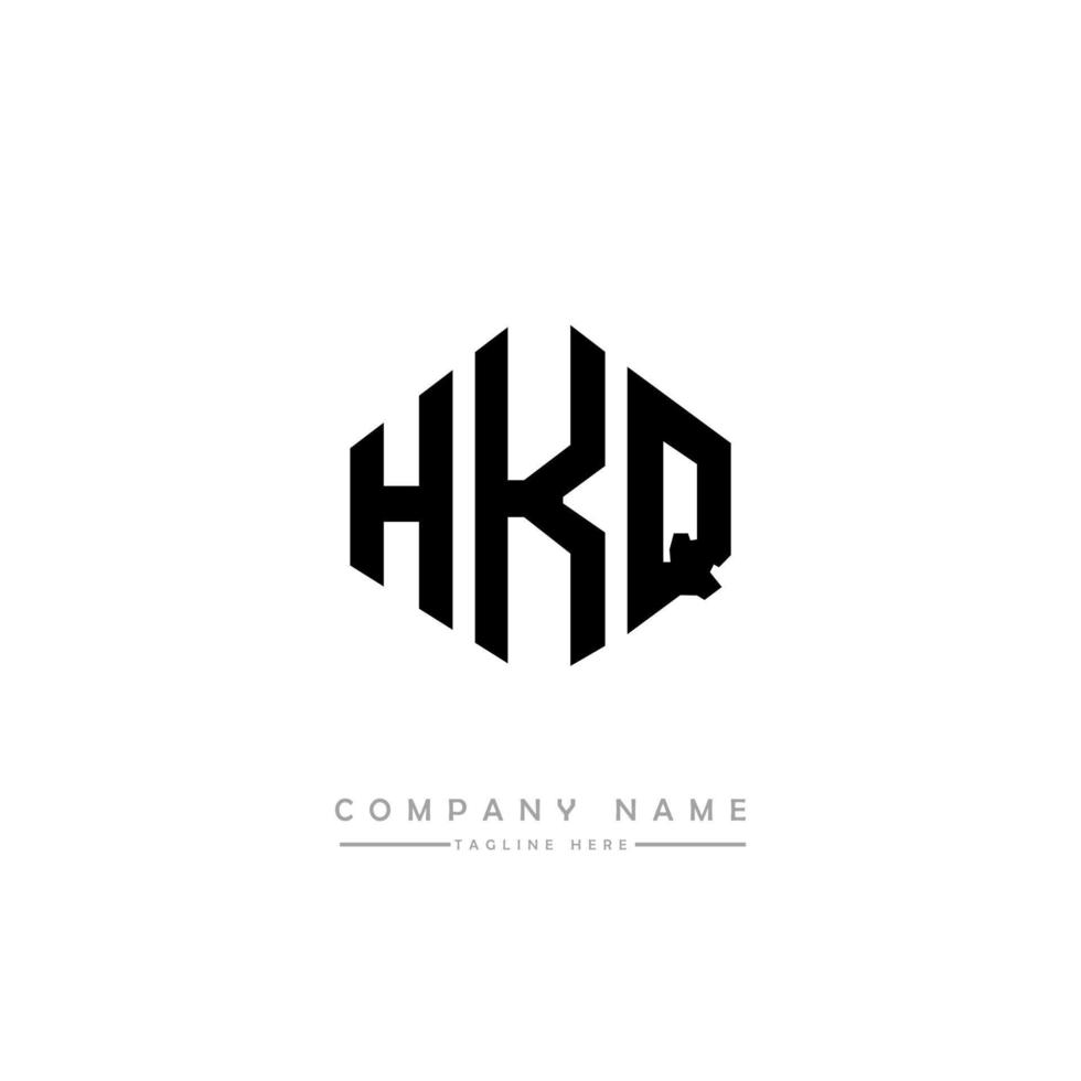 design del logo della lettera hkq con forma poligonale. hkq poligono e design del logo a forma di cubo. hkq modello di logo vettoriale esagonale colori bianco e nero. monogramma hkq, logo aziendale e immobiliare.