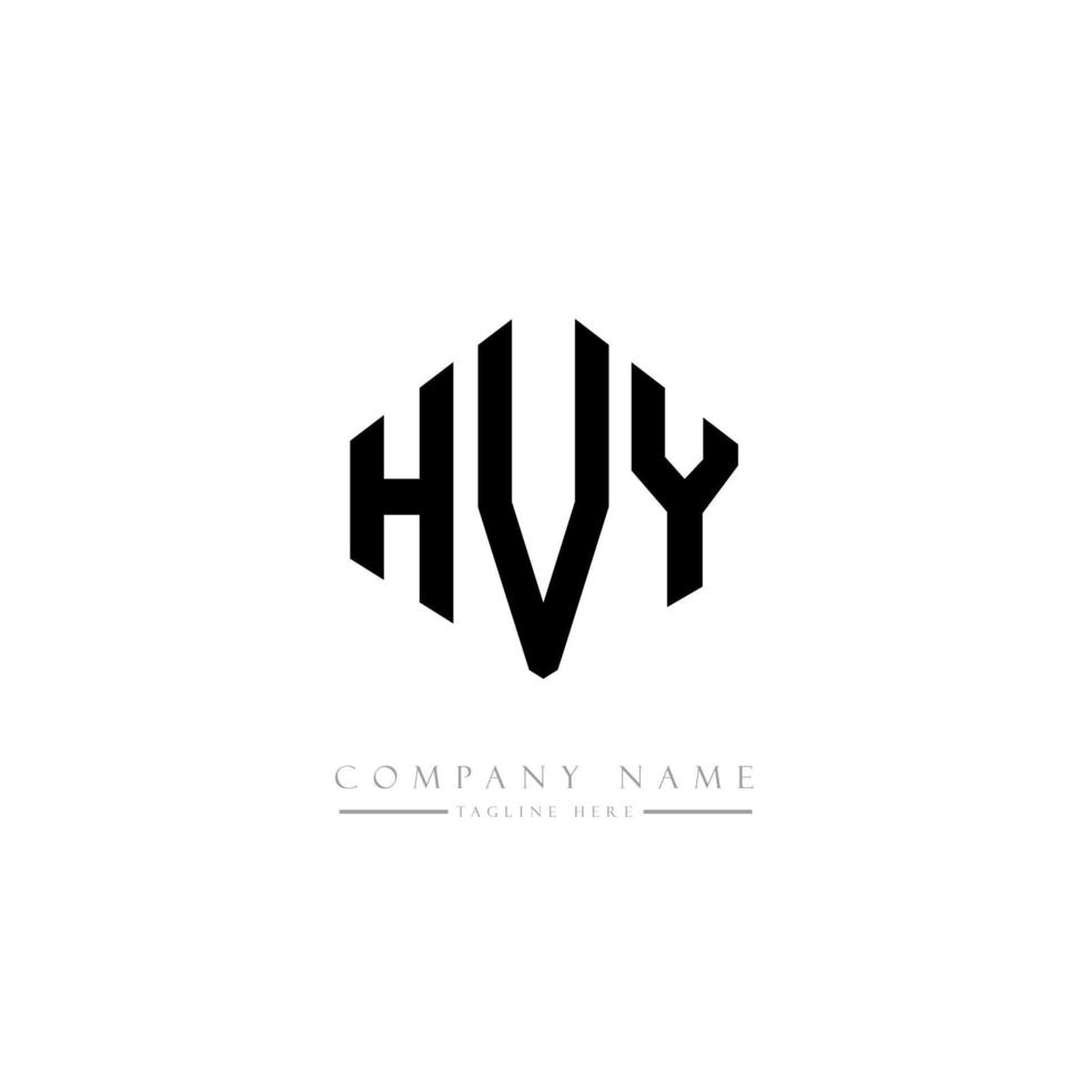 design del logo della lettera hvy con forma poligonale. design del logo a forma di poligono e cubo hvy. hvy modello di logo vettoriale esagonale colori bianco e nero. monogramma hvy, logo aziendale e immobiliare.