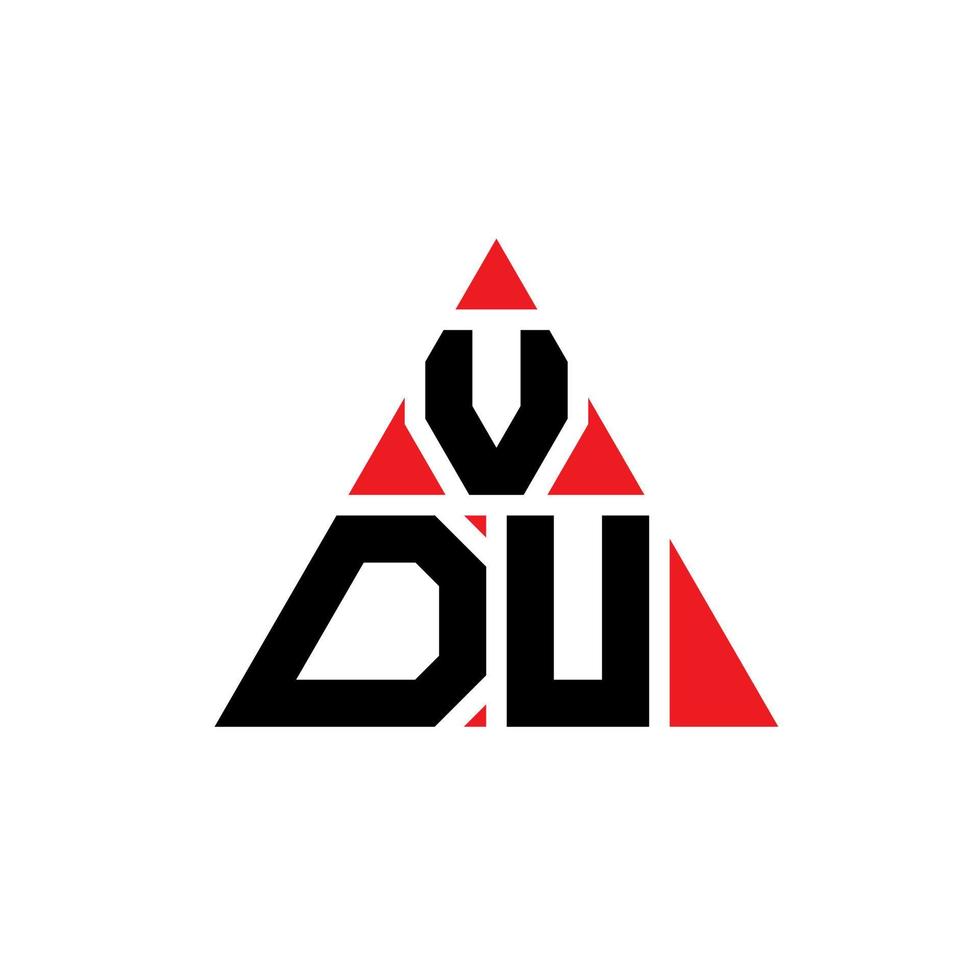 design del logo della lettera del triangolo vdu con forma triangolare. monogramma di design del logo del triangolo vdu. modello di logo vettoriale triangolo vdu con colore rosso. logo triangolare vdu logo semplice, elegante e lussuoso.