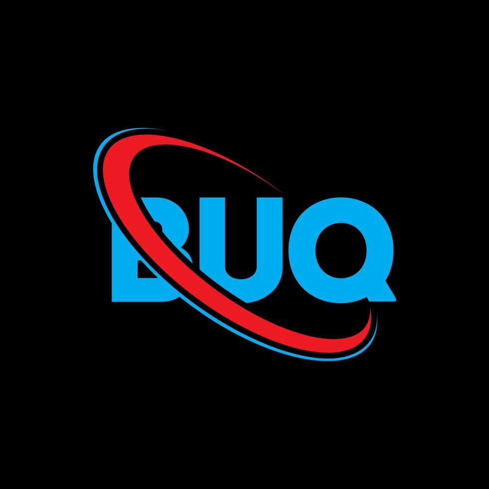 logo Buq. lettera buq. design del logo della lettera buq. iniziali buq logo collegate con cerchio e logo monogramma maiuscolo. tipografia buq per il marchio tecnologico, commerciale e immobiliare. vettore