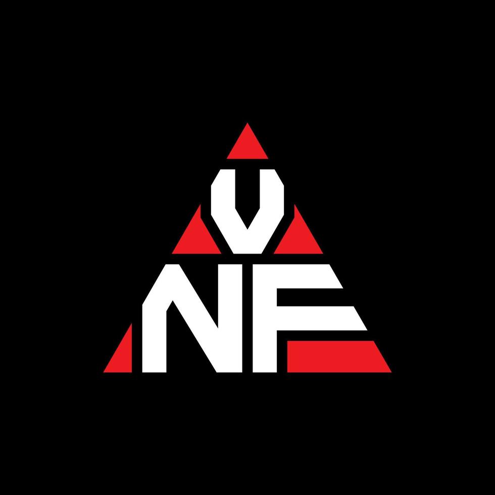 design del logo della lettera triangolare vnf con forma triangolare. vnf triangolo logo design monogramma. modello di logo vettoriale triangolo vnf con colore rosso. logo triangolare vnf logo semplice, elegante e lussuoso.