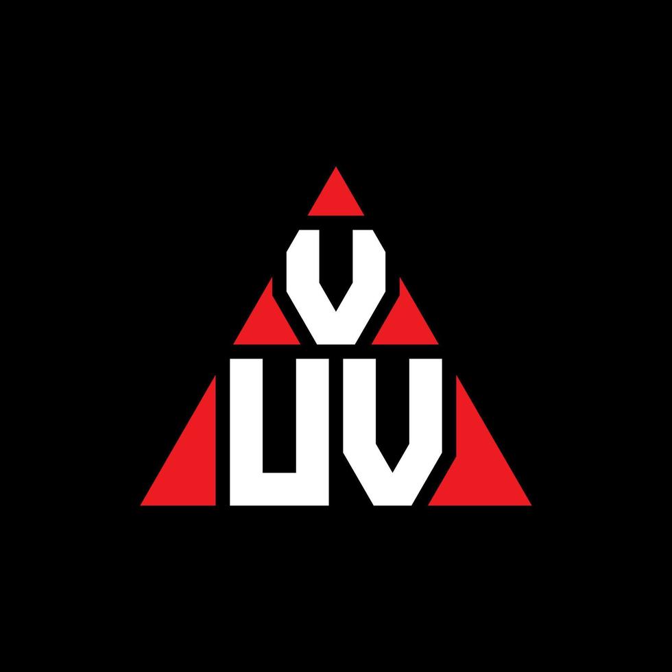 design del logo della lettera triangolare vuu con forma triangolare. vuu triangolo logo design monogramma. modello di logo vettoriale triangolo vuu con colore rosso. logo triangolare vuu logo semplice, elegante e lussuoso.