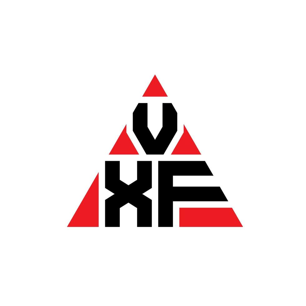 design del logo della lettera triangolare vxf con forma triangolare. monogramma di design del logo del triangolo vxf. modello di logo vettoriale triangolo vxf con colore rosso. logo triangolare vxf logo semplice, elegante e lussuoso.