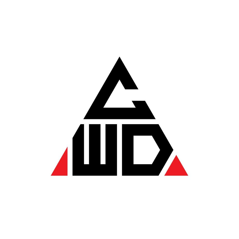 cwd triangolo lettera logo design con forma triangolare. cwd triangolo logo design monogramma. modello di logo vettoriale triangolo cwd con colore rosso. logo triangolare cwd logo semplice, elegante e lussuoso.