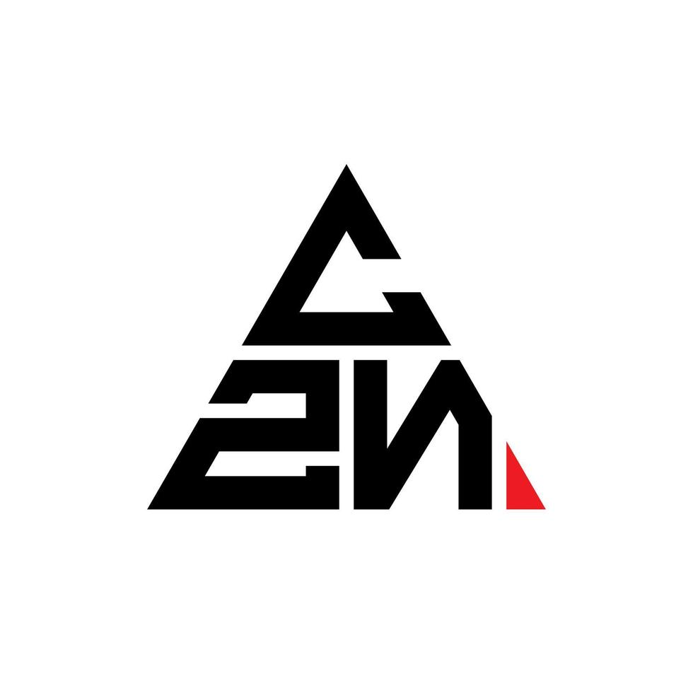 czn triangolo lettera logo design con forma triangolare. czn triangolo logo design monogramma. modello di logo vettoriale triangolo czn con colore rosso. logo triangolare czn logo semplice, elegante e lussuoso.
