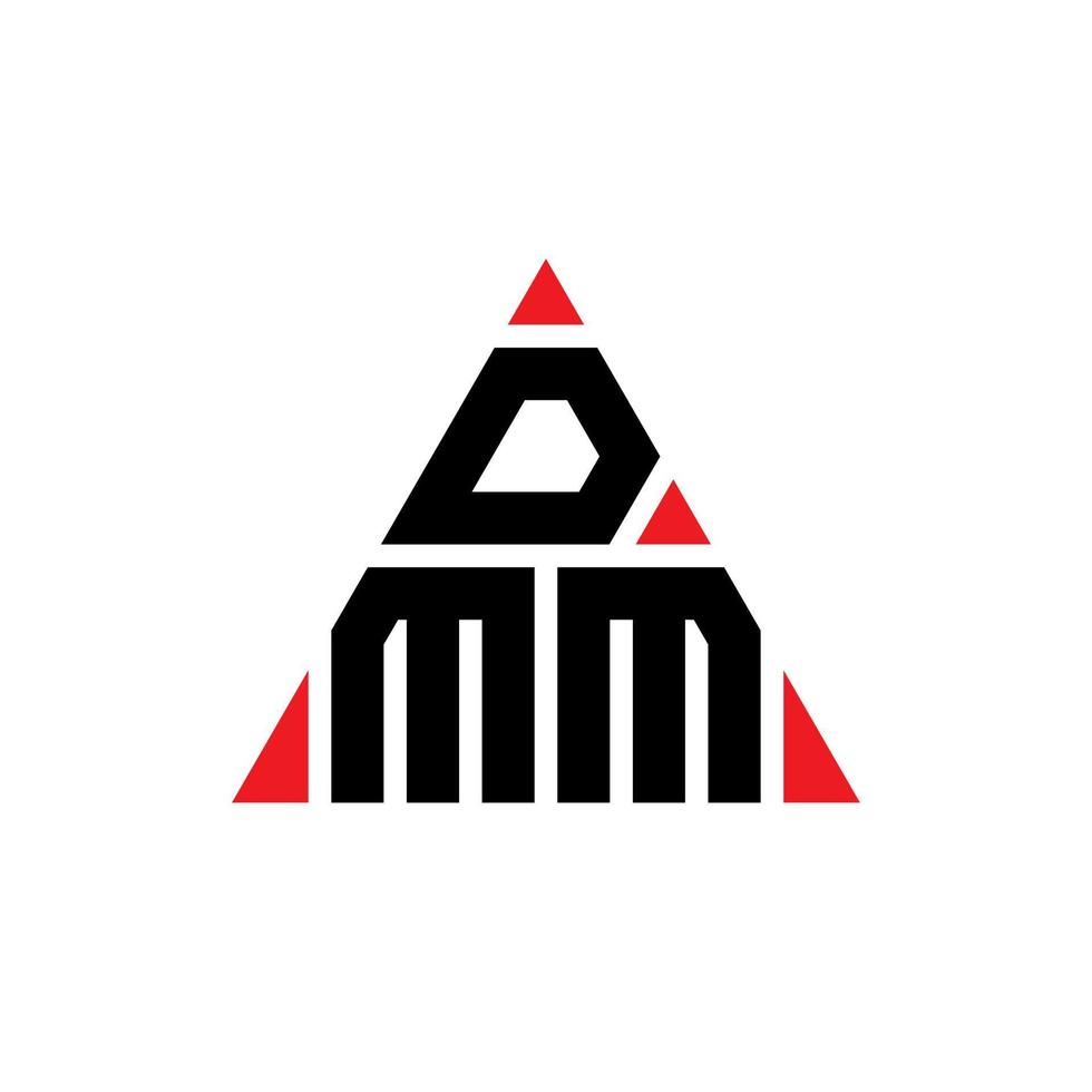 dmm triangolo lettera logo design con forma triangolare. monogramma di design del logo del triangolo dmm. modello di logo vettoriale triangolo dmm con colore rosso. dmm logo triangolare logo semplice, elegante e lussuoso.