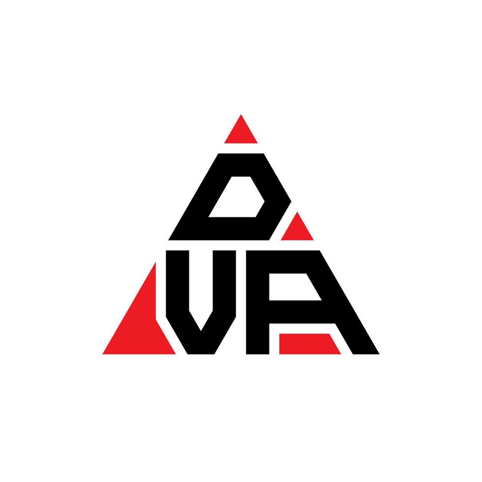 dva triangolo lettera logo design con forma triangolare. dva triangolo logo design monogramma. modello di logo vettoriale triangolo dva con colore rosso. dva logo triangolare logo semplice, elegante e lussuoso.