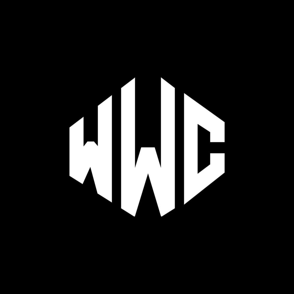 logo della lettera wwc con forma poligonale. wwc poligono e design del logo a forma di cubo. wwc modello di logo vettoriale esagonale colori bianco e nero. monogramma wwc, logo aziendale e immobiliare.