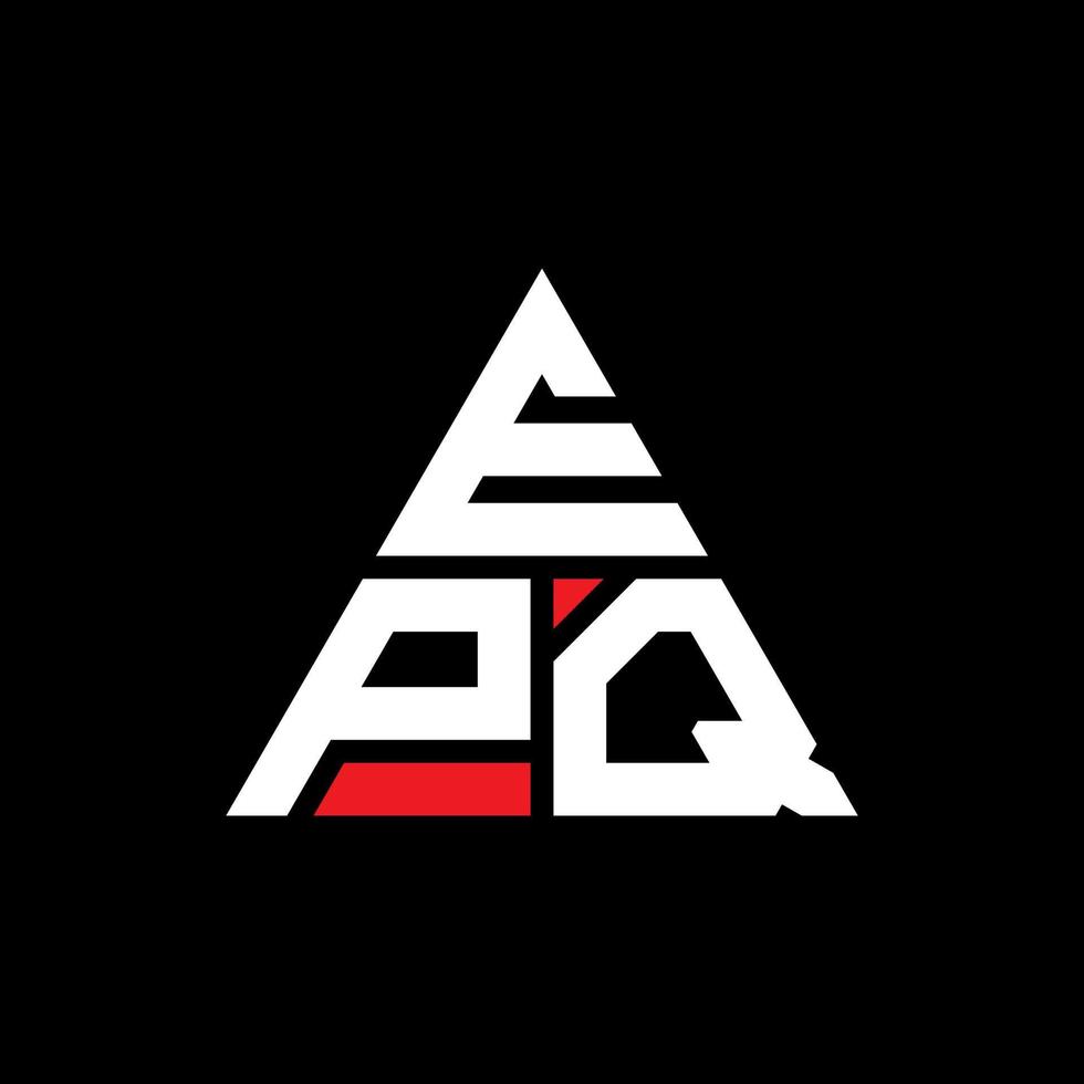 epq triangolo lettera logo design con forma triangolare. monogramma epq triangolo logo design. modello di logo vettoriale triangolo epq con colore rosso. epq logo triangolare logo semplice, elegante e lussuoso.