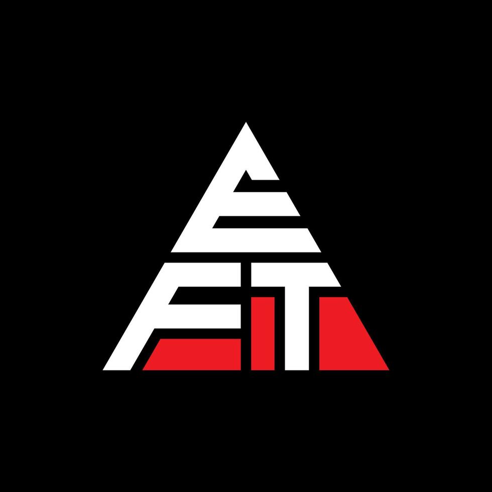 design del logo della lettera del triangolo di sinistra con forma triangolare. monogramma di design del logo del triangolo di sinistra. modello di logo vettoriale triangolo eft con colore rosso. logo triangolare eft logo semplice, elegante e lussuoso.