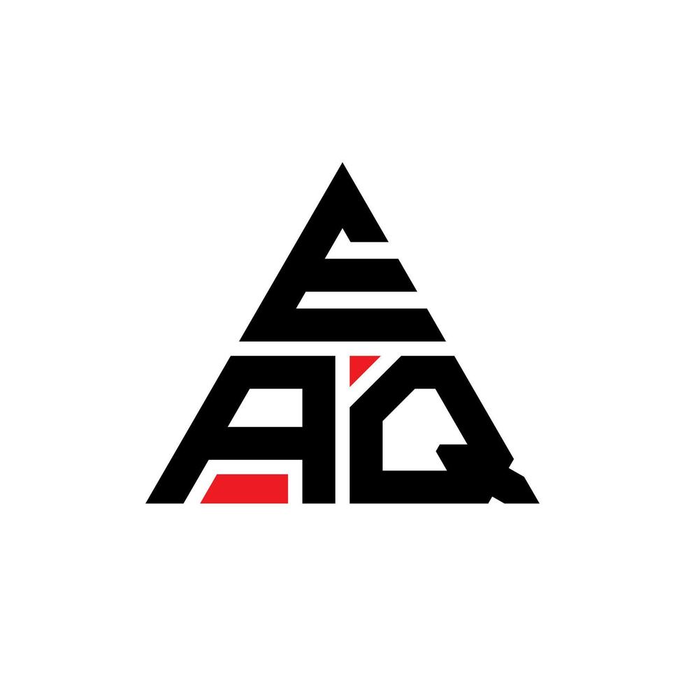 design del logo della lettera triangolare eaq con forma triangolare. monogramma di design del logo del triangolo eaq. modello di logo vettoriale triangolo eaq con colore rosso. logo triangolare eaq logo semplice, elegante e lussuoso.