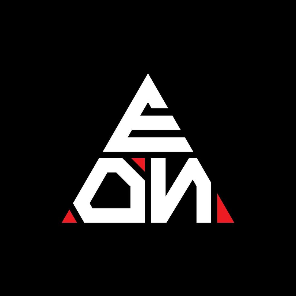 eon triangolo lettera logo design con forma triangolare. monogramma eon triangolo logo design. modello di logo vettoriale triangolo eon con colore rosso. logo triangolare eon logo semplice, elegante e lussuoso.