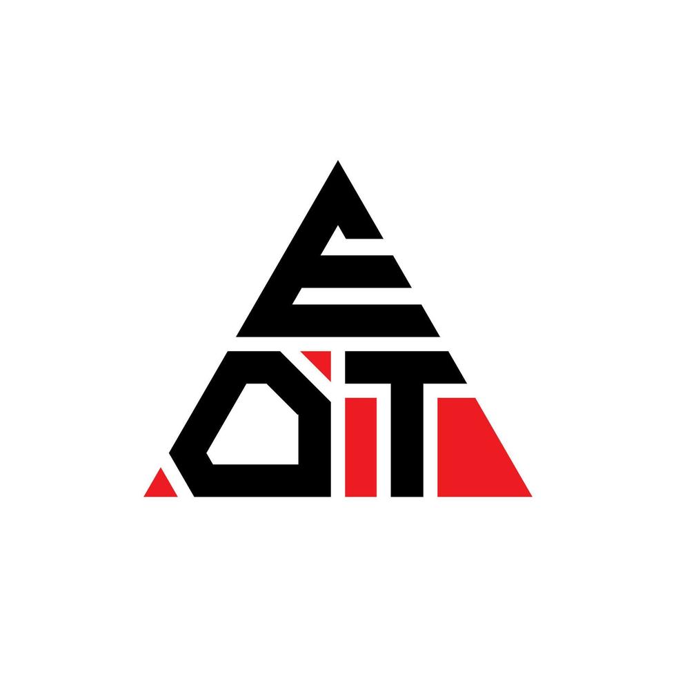 eot triangolo lettera logo design con forma triangolare. monogramma eot triangolo logo design. modello di logo vettoriale triangolo eot con colore rosso. logo triangolare eot logo semplice, elegante e lussuoso.