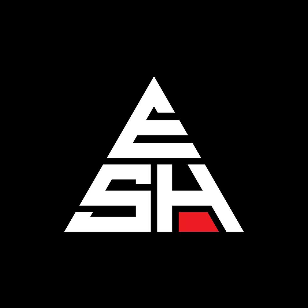 esh triangolo lettera logo design con forma triangolare. esh triangolo logo design monogramma. modello di logo vettoriale triangolo esh con colore rosso. logo triangolare esh logo semplice, elegante e lussuoso.