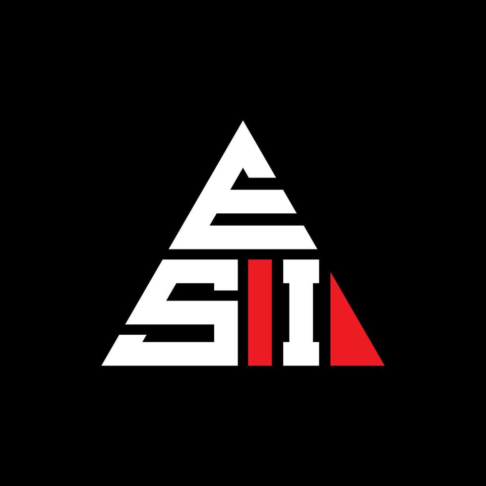 design del logo della lettera triangolare esi con forma triangolare. monogramma esi triangolo logo design. modello di logo vettoriale triangolo esi con colore rosso. logo triangolare esi logo semplice, elegante e lussuoso.