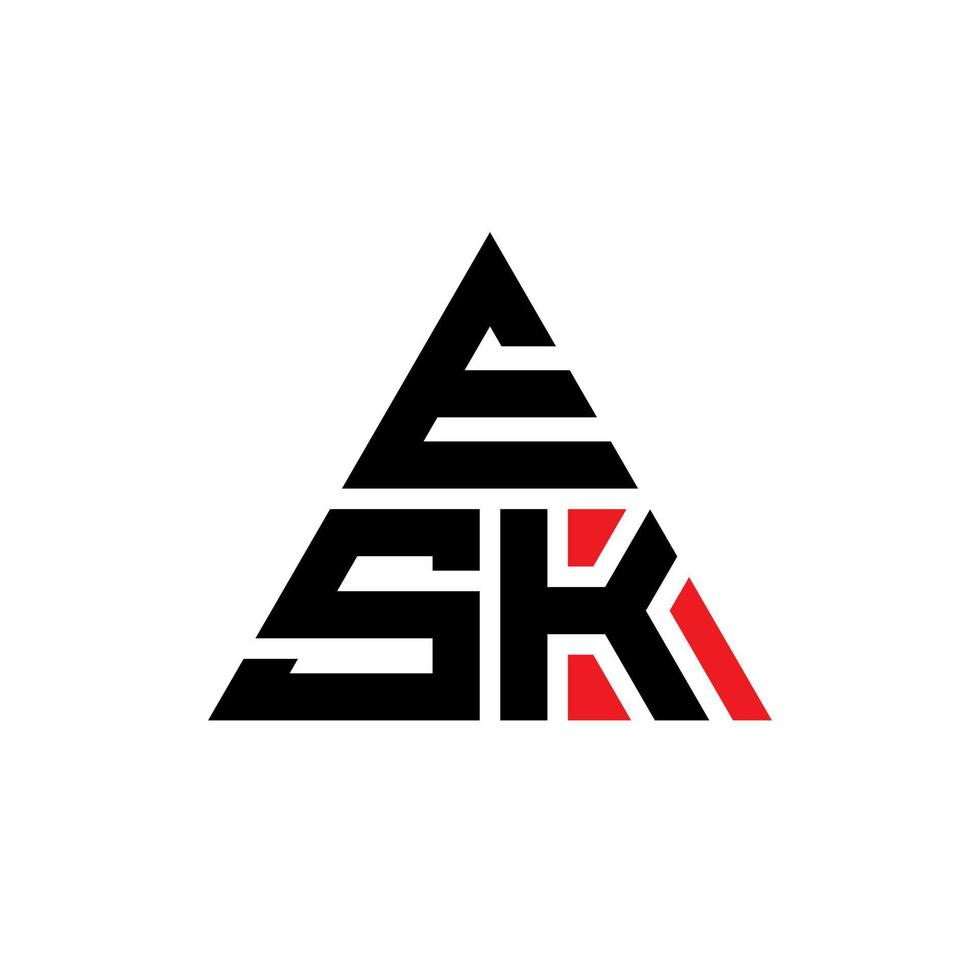 esk triangolo lettera logo design con forma triangolare. monogramma design logo triangolo esk. modello di logo vettoriale triangolo esk con colore rosso. logo triangolare esk logo semplice, elegante e lussuoso.