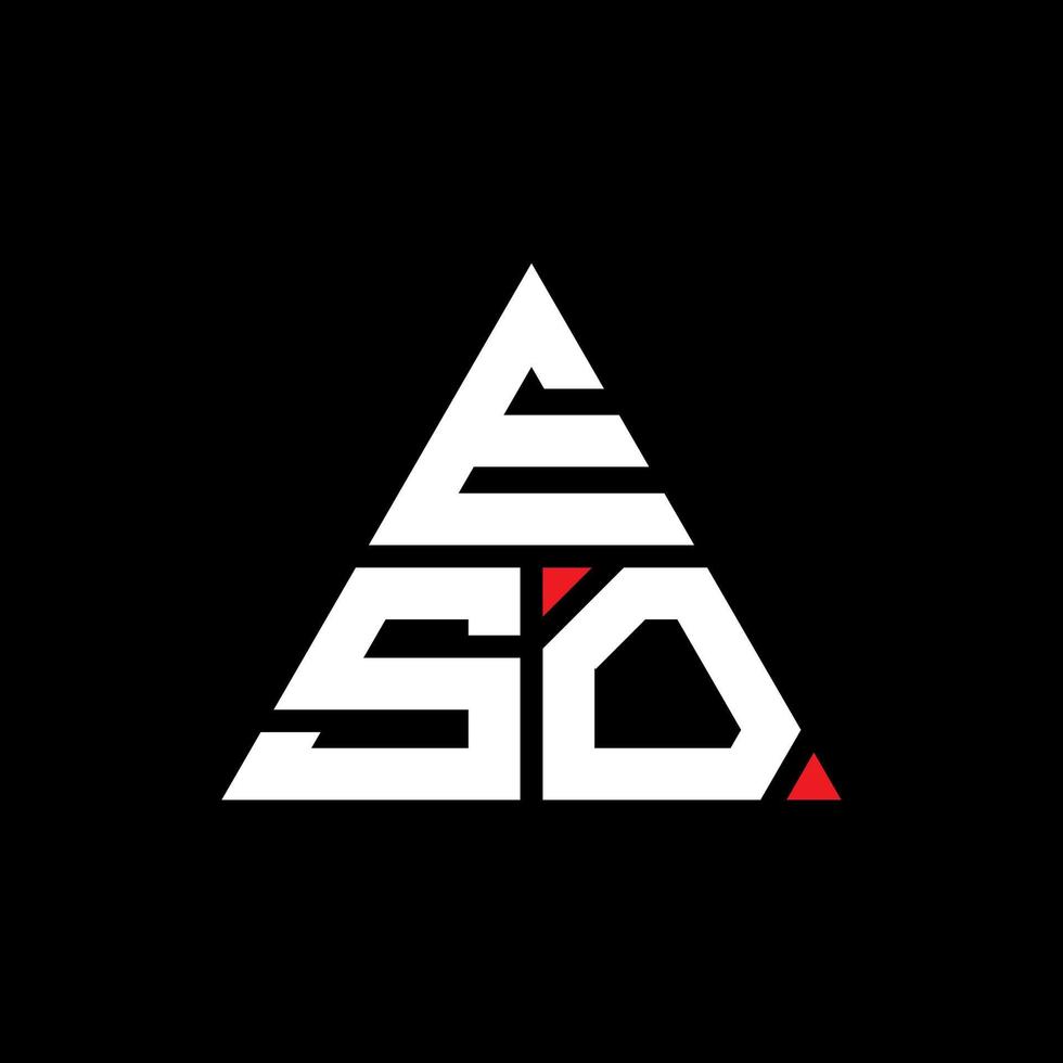 design del logo della lettera triangolare eso con forma triangolare. monogramma eso triangolo logo design. modello di logo vettoriale triangolo eso con colore rosso. eso logo triangolare logo semplice, elegante e lussuoso.