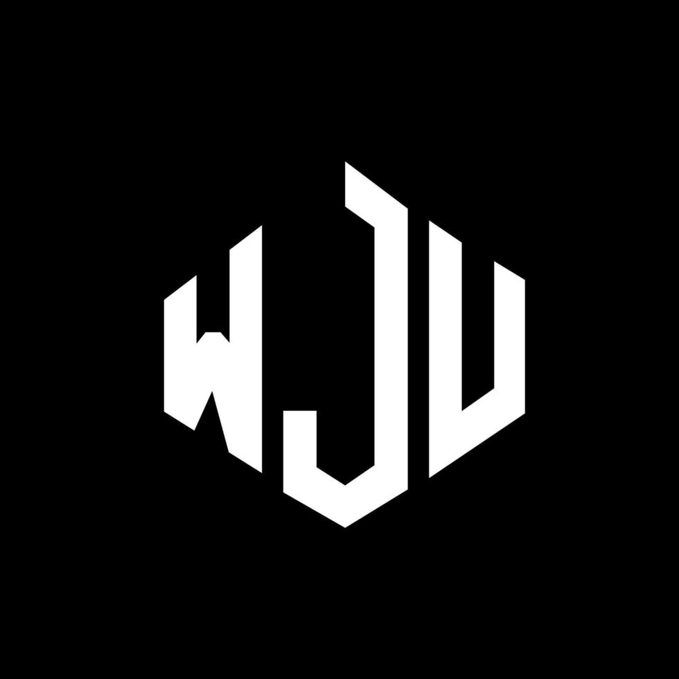 design del logo della lettera wju con forma poligonale. wju poligono e design del logo a forma di cubo. wju esagonale modello logo vettoriale colori bianco e nero. monogramma wju, logo aziendale e immobiliare.