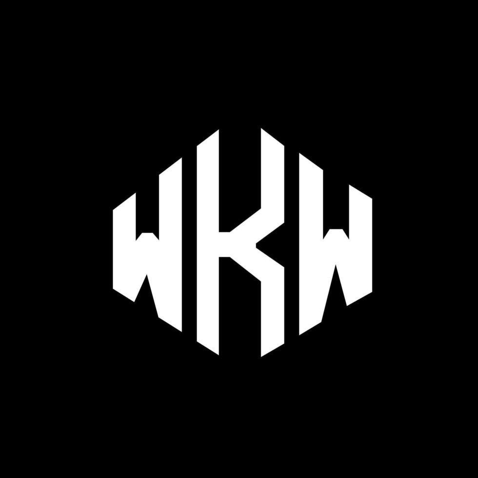 design del logo della lettera wkw con forma poligonale. wkw poligono e design del logo a forma di cubo. wkw modello di logo vettoriale esagonale colori bianco e nero. wkw monogramma, logo aziendale e immobiliare.