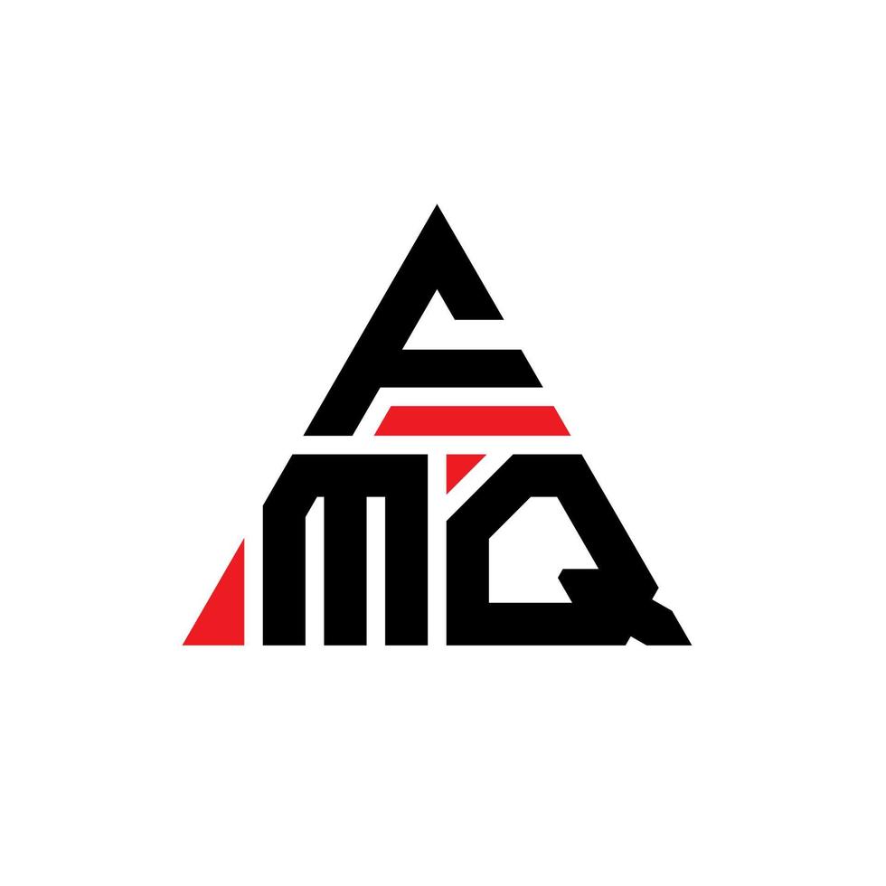 design del logo della lettera triangolare fmq con forma triangolare. monogramma di design del logo del triangolo fmq. modello di logo vettoriale triangolo fmq con colore rosso. logo triangolare fmq logo semplice, elegante e lussuoso.