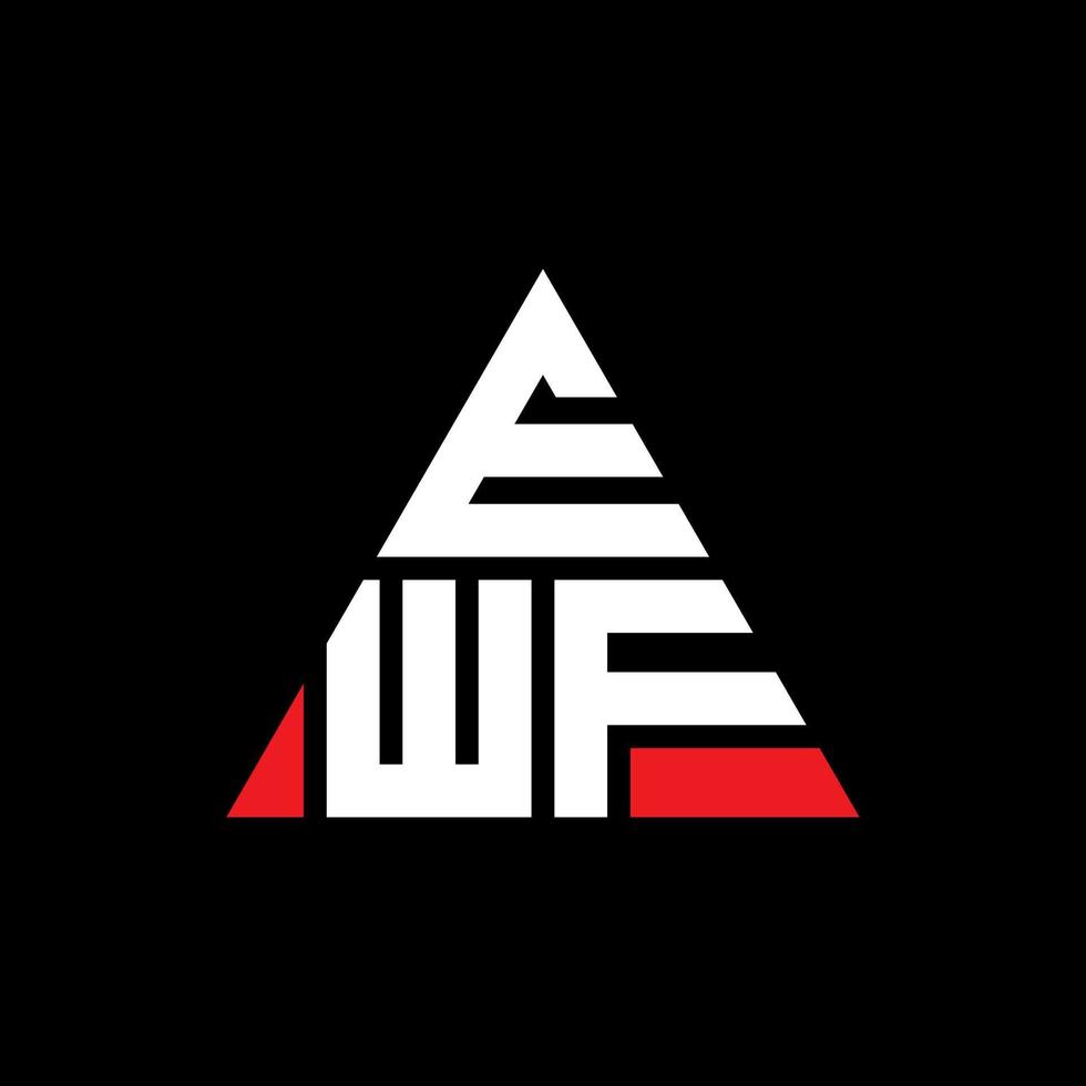 design del logo della lettera del triangolo ewf con forma triangolare. monogramma ewf triangolo logo design. modello di logo vettoriale triangolo ewf con colore rosso. logo triangolare ewf logo semplice, elegante e lussuoso.