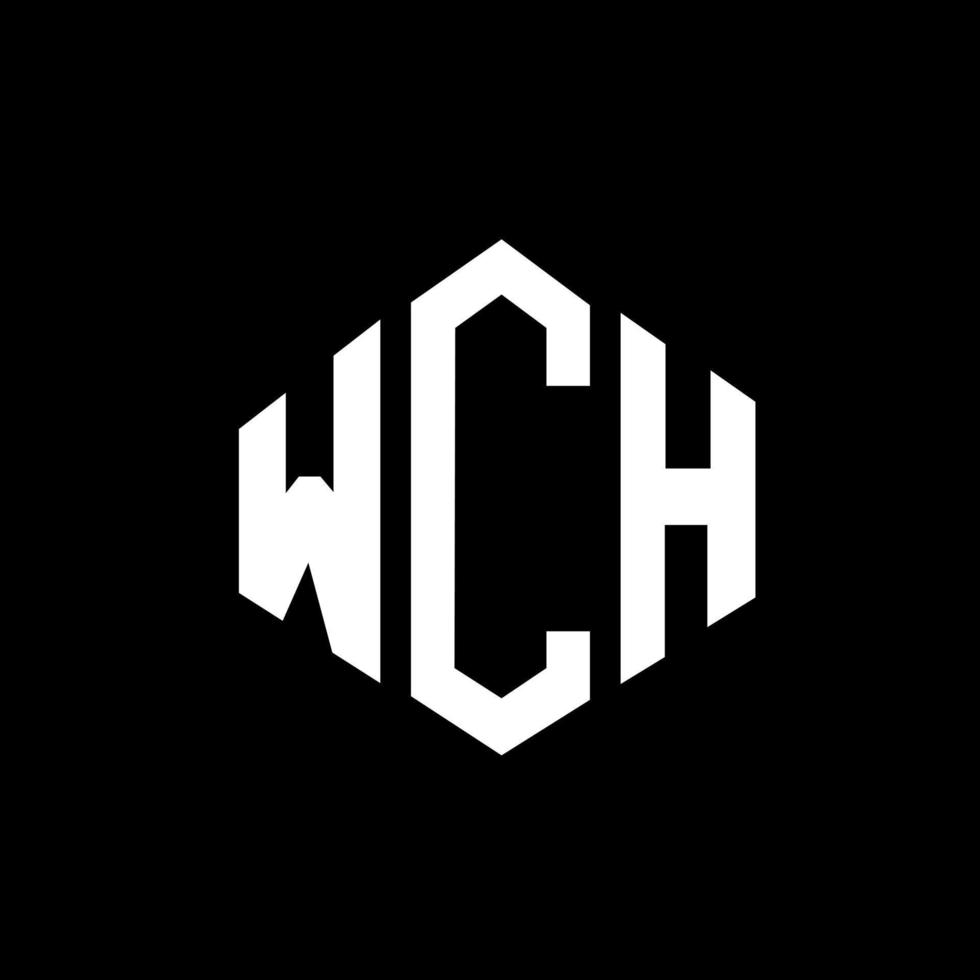 wch lettera logo design con forma poligonale. wch il design del logo a forma di poligono e cubo. wch modello di logo vettoriale esagonale colori bianco e nero. wch monogramma, logo aziendale e immobiliare.