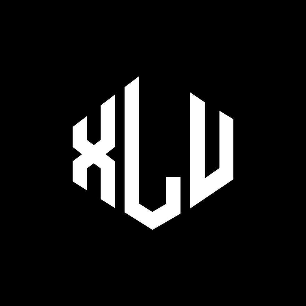 xlu lettera logo design con forma poligonale. xlu poligono e design del logo a forma di cubo. xlu esagono logo modello vettoriale colori bianco e nero. monogramma xlu, logo aziendale e immobiliare.