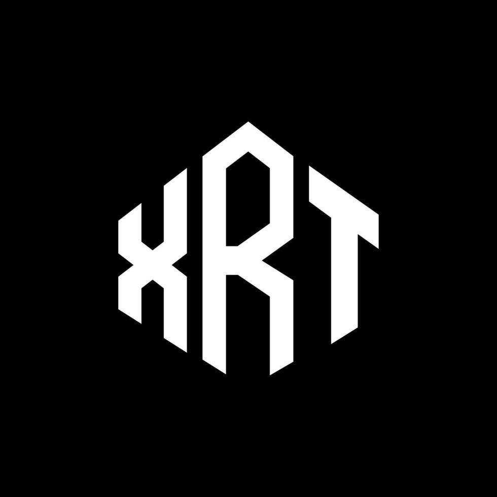 design del logo della lettera xrt con forma poligonale. xrt poligono e design del logo a forma di cubo. xrt modello di logo vettoriale esagonale colori bianco e nero. monogramma xrt, logo aziendale e immobiliare.
