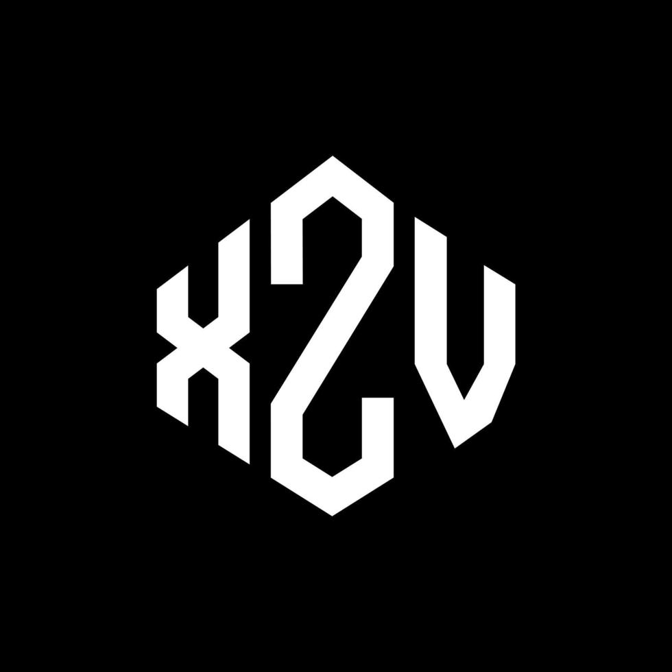 xzv lettera logo design con forma poligonale. xzv poligono e design del logo a forma di cubo. xzv modello di logo vettoriale esagonale colori bianco e nero. monogramma xzv, logo aziendale e immobiliare.